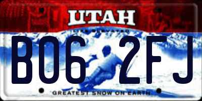 UT license plate B062FJ