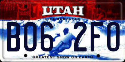 UT license plate B062FO