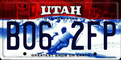 UT license plate B062FP