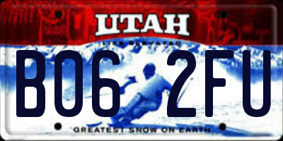UT license plate B062FU