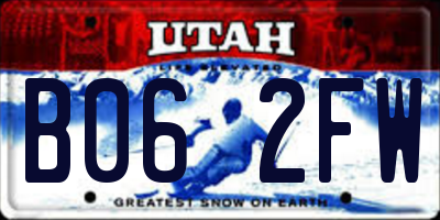 UT license plate B062FW