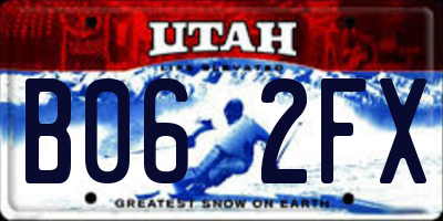UT license plate B062FX