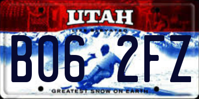 UT license plate B062FZ