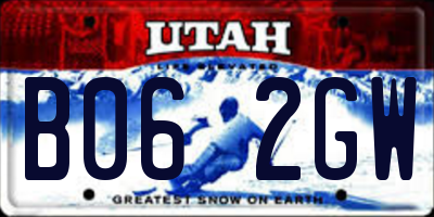 UT license plate B062GW
