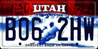UT license plate B062HW