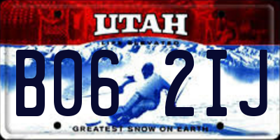 UT license plate B062IJ