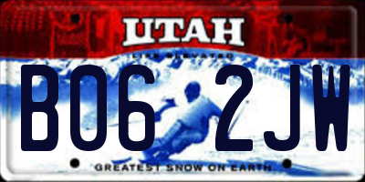 UT license plate B062JW