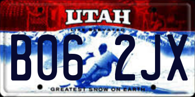 UT license plate B062JX