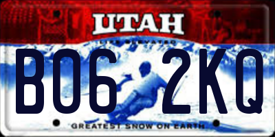 UT license plate B062KQ