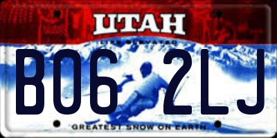 UT license plate B062LJ