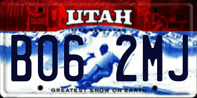 UT license plate B062MJ