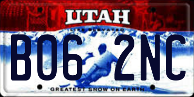 UT license plate B062NC