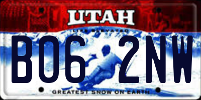 UT license plate B062NW