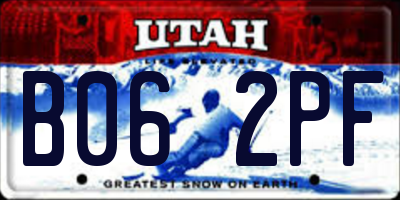 UT license plate B062PF