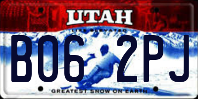 UT license plate B062PJ