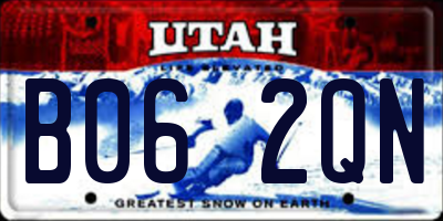 UT license plate B062QN