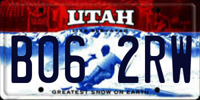 UT license plate B062RW