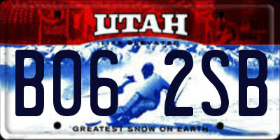 UT license plate B062SB