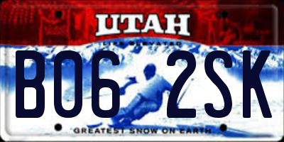 UT license plate B062SK