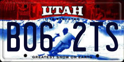 UT license plate B062TS