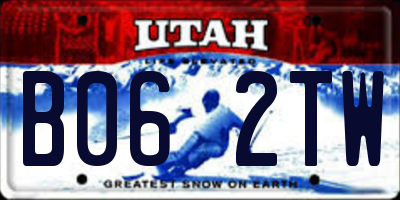UT license plate B062TW