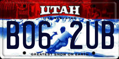 UT license plate B062UB