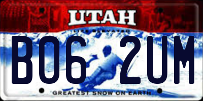 UT license plate B062UM