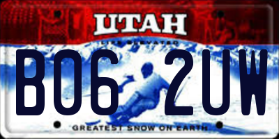 UT license plate B062UW