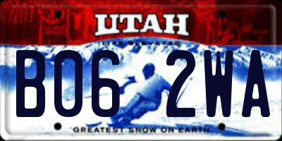 UT license plate B062WA
