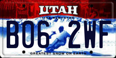 UT license plate B062WF