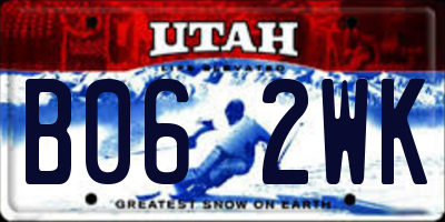 UT license plate B062WK