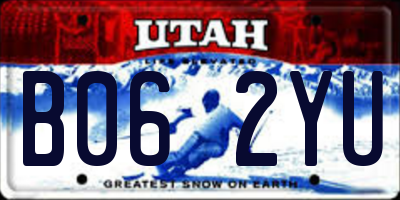 UT license plate B062YU
