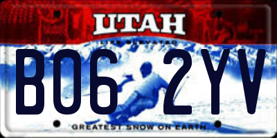 UT license plate B062YV