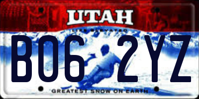 UT license plate B062YZ