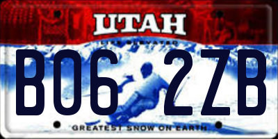 UT license plate B062ZB