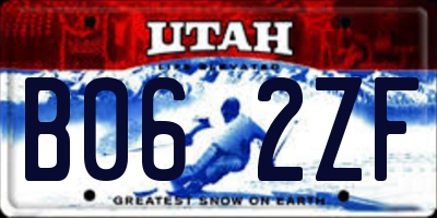 UT license plate B062ZF