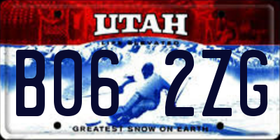 UT license plate B062ZG
