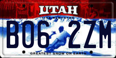 UT license plate B062ZM
