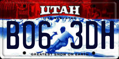 UT license plate B063DH
