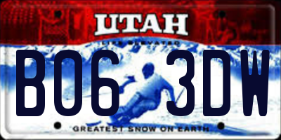 UT license plate B063DW