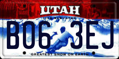 UT license plate B063EJ