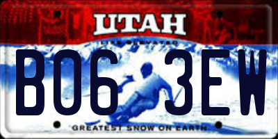 UT license plate B063EW
