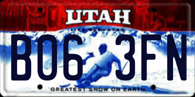 UT license plate B063FN