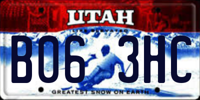 UT license plate B063HC