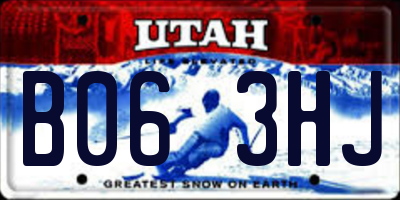 UT license plate B063HJ
