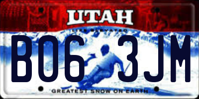 UT license plate B063JM
