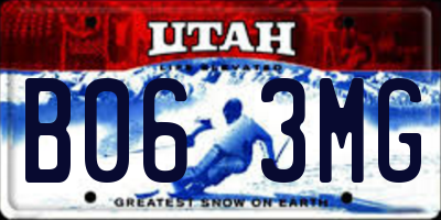 UT license plate B063MG
