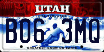 UT license plate B063MQ