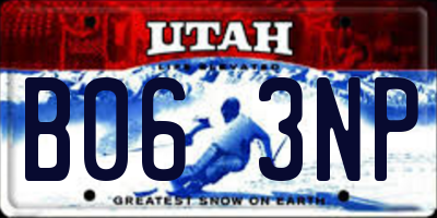 UT license plate B063NP