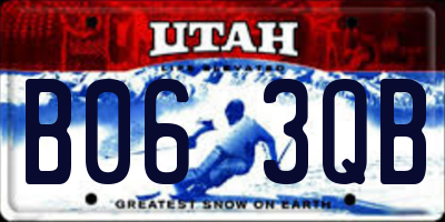 UT license plate B063QB